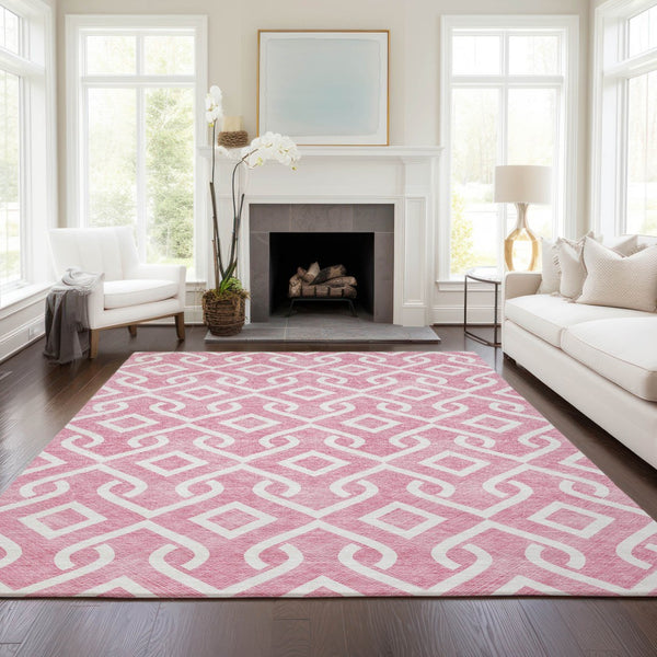 Homeroots 3' Aqua And Ivory Geometric Washable Area Rug - Perfect For Indoor Or Outdoor Spaces, Durable Design! 3' X 5' Polyester 578862