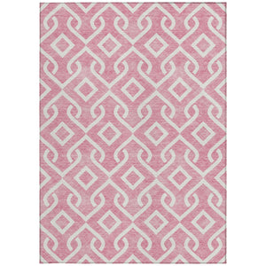 Homeroots 3' Aqua And Ivory Geometric Washable Area Rug - Perfect For Indoor Or Outdoor Spaces, Durable Design! 5' X 8' Polyester 578863