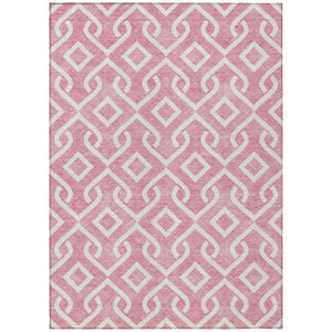 HomeRoots 9' Blush and Ivory Geometric Area Rug – Stylish, Washable Indoor-Outdoor Floor Covering for Modern Homes 9' X 12' 578866