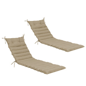 English Elm NEW 2PCS Set Outdoor Lounge Chair Cushion Replacement Patio Seat Chaise Cushion UV Resistant Navy khaki W419P269435