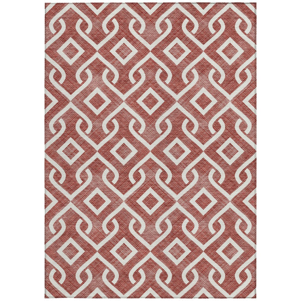 Homeroots 3' Aqua And Ivory Geometric Washable Area Rug - Perfect For Indoor Or Outdoor Spaces, Durable Design! 5' X 8' Polyester 578875