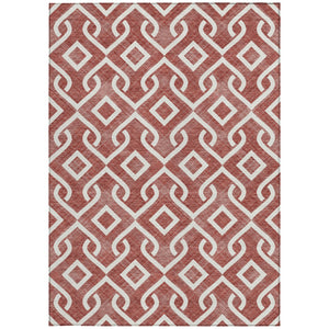 Homeroots 3' Aqua And Ivory Geometric Washable Area Rug - Perfect For Indoor Or Outdoor Spaces, Durable Design! 8' X 10' Polyester 578877