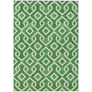 HomeRoots 5' Emerald and Ivory Geometric Indoor Outdoor Rug – Durable, Stain-Resistant, Easy-Care Accent for Any Space 8' X 10' 578883