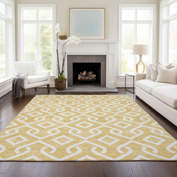 Homeroots 3' Aqua And Ivory Geometric Washable Area Rug - Perfect For Indoor Or Outdoor Spaces, Durable Design! 9' X 12' Polyester 578890