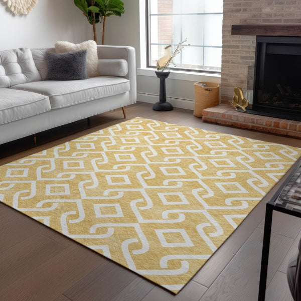Homeroots 3' Aqua And Ivory Geometric Washable Area Rug - Perfect For Indoor Or Outdoor Spaces, Durable Design! 10' X 14' Polyester 578891