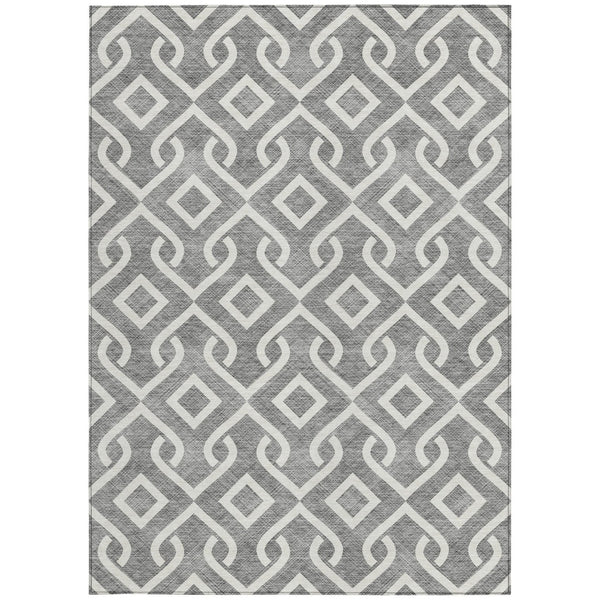 Homeroots 3' Aqua And Ivory Geometric Washable Area Rug - Perfect For Indoor Or Outdoor Spaces, Durable Design! 9' X 12' Polyester 578896