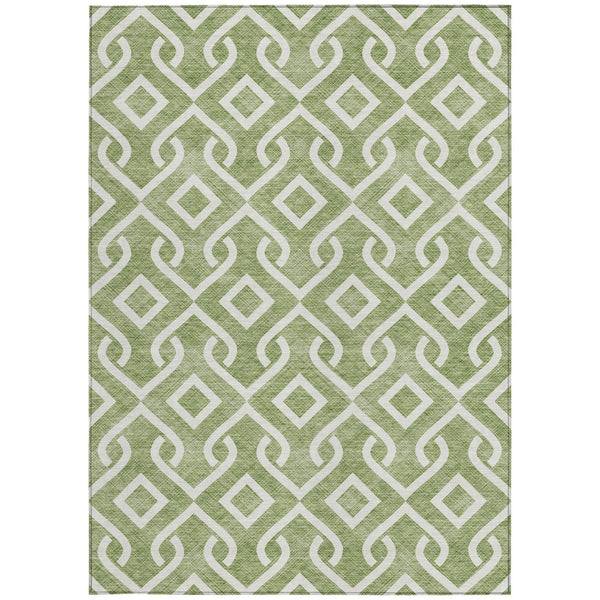 Homeroots 3' Aqua And Ivory Geometric Washable Area Rug - Perfect For Indoor Or Outdoor Spaces, Durable Design! 10' X 14' Polyester 578903