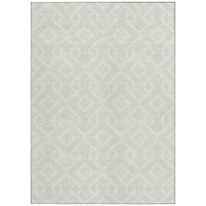Homeroots 3' Aqua And Ivory Geometric Washable Area Rug - Perfect For Indoor Or Outdoor Spaces, Durable Design! 5' X 8' Polyester 578905