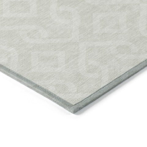 Homeroots 3' Aqua And Ivory Geometric Washable Area Rug - Perfect For Indoor Or Outdoor Spaces, Durable Design! 5' X 8' Polyester 578905