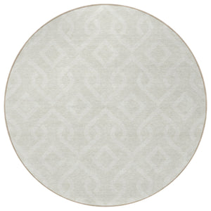 Homeroots 3' Aqua And Ivory Geometric Washable Area Rug - Perfect For Indoor Or Outdoor Spaces, Durable Design! 8' Round Polyester 578906