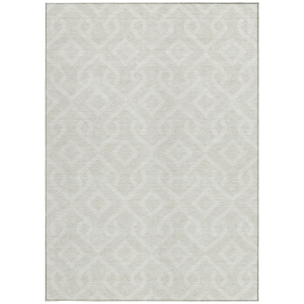 Homeroots 3' Aqua And Ivory Geometric Washable Area Rug - Perfect For Indoor Or Outdoor Spaces, Durable Design! 9' X 12' Polyester 578908