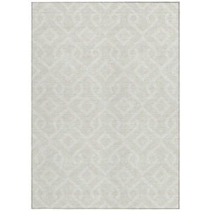 Homeroots 3' Aqua And Ivory Geometric Washable Area Rug - Perfect For Indoor Or Outdoor Spaces, Durable Design! 10' X 14' Polyester 578909