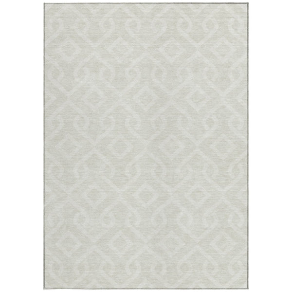 Homeroots 3' Aqua And Ivory Geometric Washable Area Rug - Perfect For Indoor Or Outdoor Spaces, Durable Design! 10' X 14' Polyester 578909