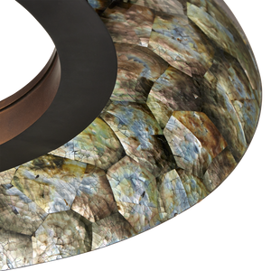 Tairagai Chandelier - Contemporary LED Illumination with Stunning Laminated Shells & Bronze Finish