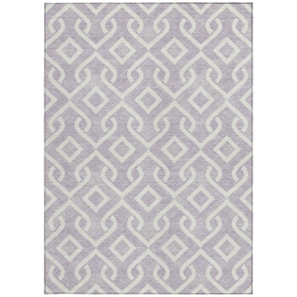 Homeroots 3' Aqua And Ivory Geometric Washable Area Rug - Perfect For Indoor Or Outdoor Spaces, Durable Design! 8' X 10' Polyester 578913