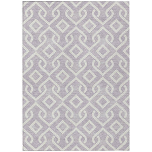 HomeRoots 9' Stylish Lavender and Ivory Geometric Area Rug - Washable, Durable for Indoor & Outdoor Use 9' X 12' 578914