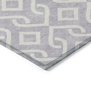 HomeRoots 9' Stylish Lavender and Ivory Geometric Area Rug - Washable, Durable for Indoor & Outdoor Use 9' X 12' 578914