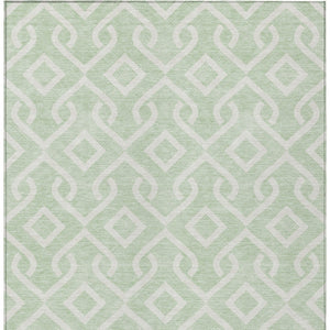 Homeroots 3' Aqua And Ivory Geometric Washable Area Rug - Perfect For Indoor Or Outdoor Spaces, Durable Design! 3' X 5' Polyester 578916
