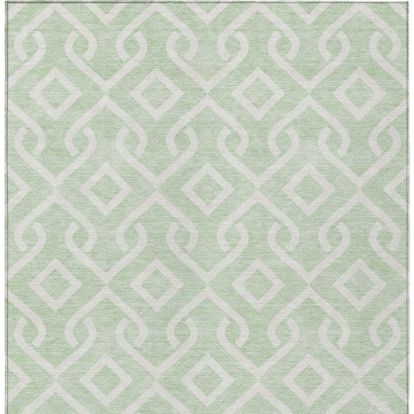 Homeroots 3' Aqua And Ivory Geometric Washable Area Rug - Perfect For Indoor Or Outdoor Spaces, Durable Design! 3' X 5' Polyester 578916