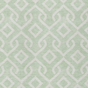 Homeroots 3' Aqua And Ivory Geometric Washable Area Rug - Perfect For Indoor Or Outdoor Spaces, Durable Design! 3' X 5' Polyester 578916