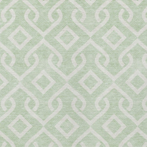 Homeroots 3' Aqua And Ivory Geometric Washable Area Rug - Perfect For Indoor Or Outdoor Spaces, Durable Design! 5' X 8' Polyester 578917