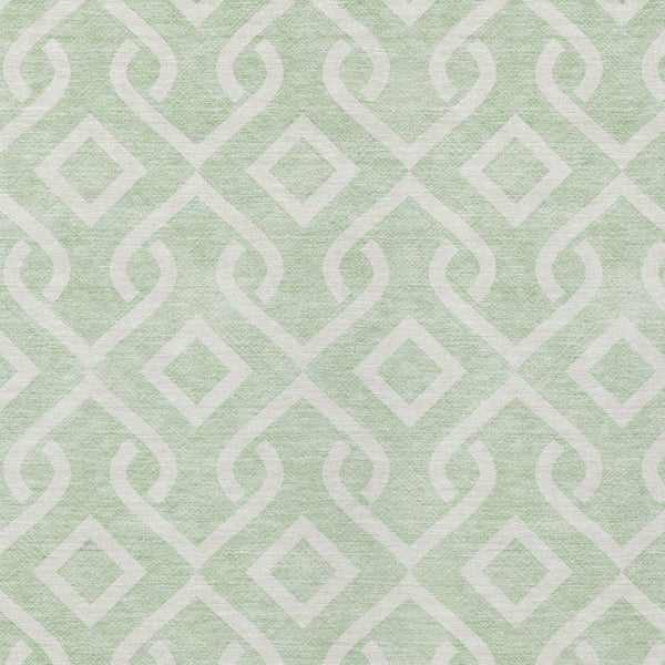 Homeroots 3' Aqua And Ivory Geometric Washable Area Rug - Perfect For Indoor Or Outdoor Spaces, Durable Design! 5' X 8' Polyester 578917