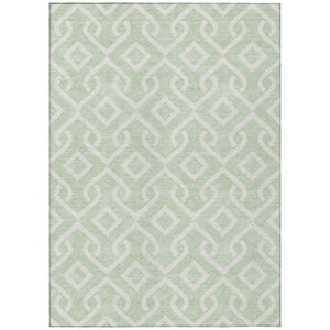 HomeRoots 5' Mint Green and Ivory Geometric Area Rug - Stylish, Washable, Versatile for Indoor and Outdoor Use 5' X 8' 578917