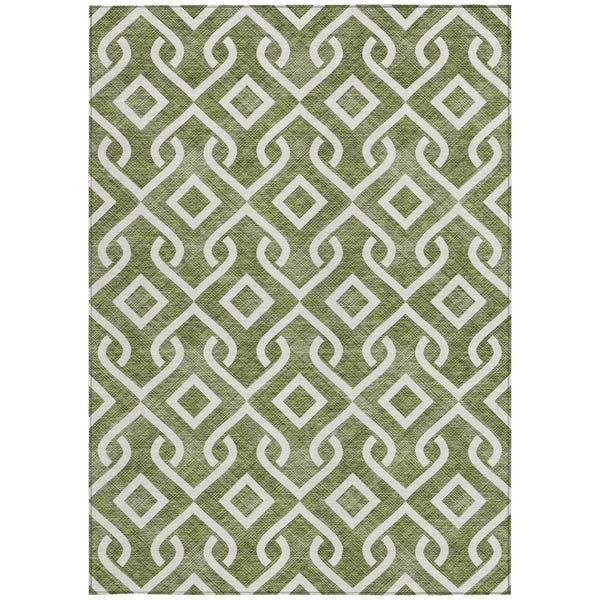 Homeroots 3' Aqua And Ivory Geometric Washable Area Rug - Perfect For Indoor Or Outdoor Spaces, Durable Design! 8' X 10' Polyester 578931