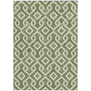 Homeroots 3' Aqua And Ivory Geometric Washable Area Rug - Perfect For Indoor Or Outdoor Spaces, Durable Design! 10' X 14' Polyester 578933