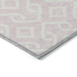 Homeroots 3' Aqua And Ivory Geometric Washable Area Rug - Perfect For Indoor Or Outdoor Spaces, Durable Design! 8' X 10' Polyester 578943