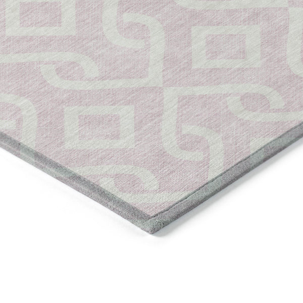 Homeroots 3' Aqua And Ivory Geometric Washable Area Rug - Perfect For Indoor Or Outdoor Spaces, Durable Design! 8' X 10' Polyester 578943