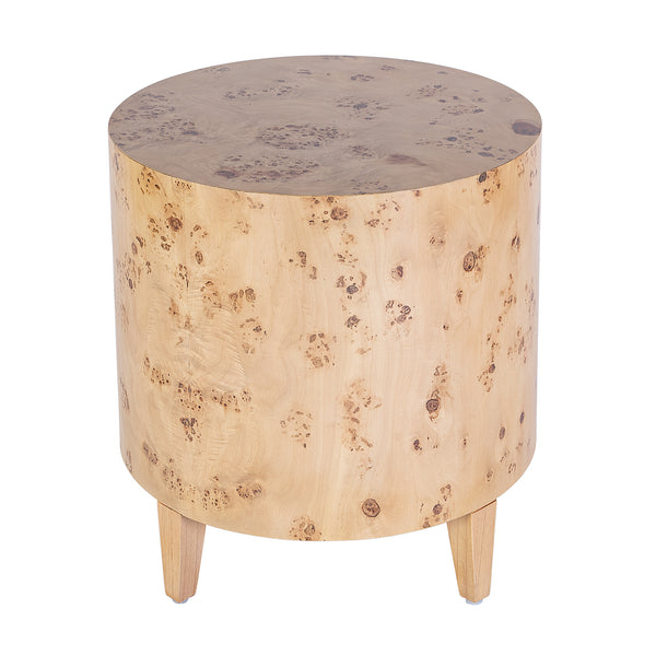 Billie Round Burl End Table 5789443 Light Brown Butler Specialty