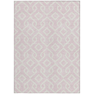 Homeroots 3' Aqua And Ivory Geometric Washable Area Rug - Perfect For Indoor Or Outdoor Spaces, Durable Design! 10' X 14' Polyester 578945