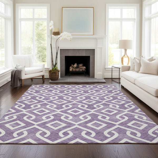 Homeroots 3' Aqua And Ivory Geometric Washable Area Rug - Perfect For Indoor Or Outdoor Spaces, Durable Design! 3' X 5' Polyester 578946