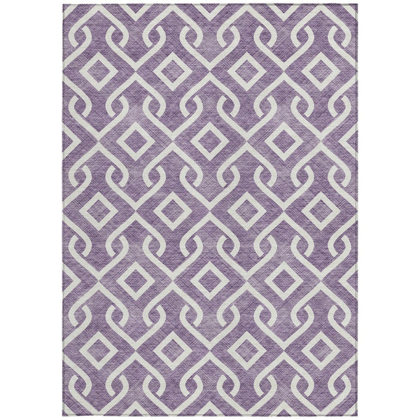 Homeroots 3' Aqua And Ivory Geometric Washable Area Rug - Perfect For Indoor Or Outdoor Spaces, Durable Design! 8' X 10' Polyester 578949