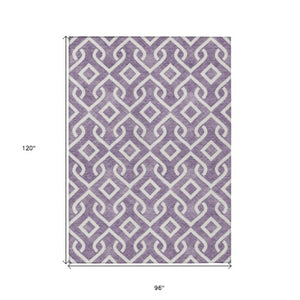 Homeroots 3' Aqua And Ivory Geometric Washable Area Rug - Perfect For Indoor Or Outdoor Spaces, Durable Design! 8' X 10' Polyester 578949