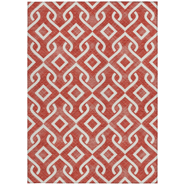 Homeroots 3' Aqua And Ivory Geometric Washable Area Rug - Perfect For Indoor Or Outdoor Spaces, Durable Design! 9' X 12' Polyester 578956