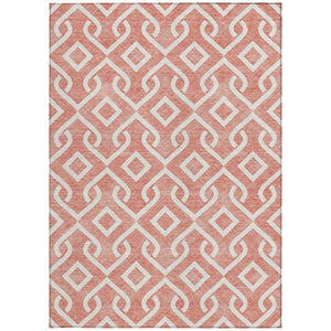 Homeroots 3' Aqua And Ivory Geometric Washable Area Rug - Perfect For Indoor Or Outdoor Spaces, Durable Design! 8' X 10' Polyester 578961