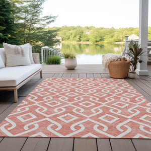 Homeroots 3' Aqua And Ivory Geometric Washable Area Rug - Perfect For Indoor Or Outdoor Spaces, Durable Design! 9' X 12' Polyester 578962