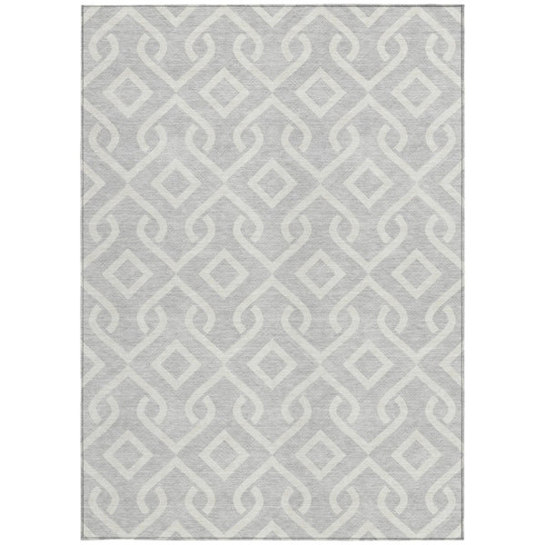 Homeroots 3' Aqua And Ivory Geometric Washable Area Rug - Perfect For Indoor Or Outdoor Spaces, Durable Design! 9' X 12' Polyester 578968