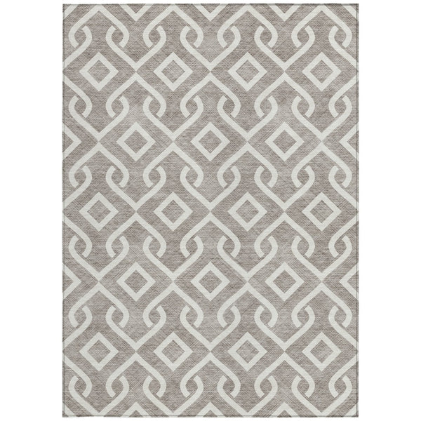 Homeroots 3' Aqua And Ivory Geometric Washable Area Rug - Perfect For Indoor Or Outdoor Spaces, Durable Design! 3' X 5' Polyester 578976