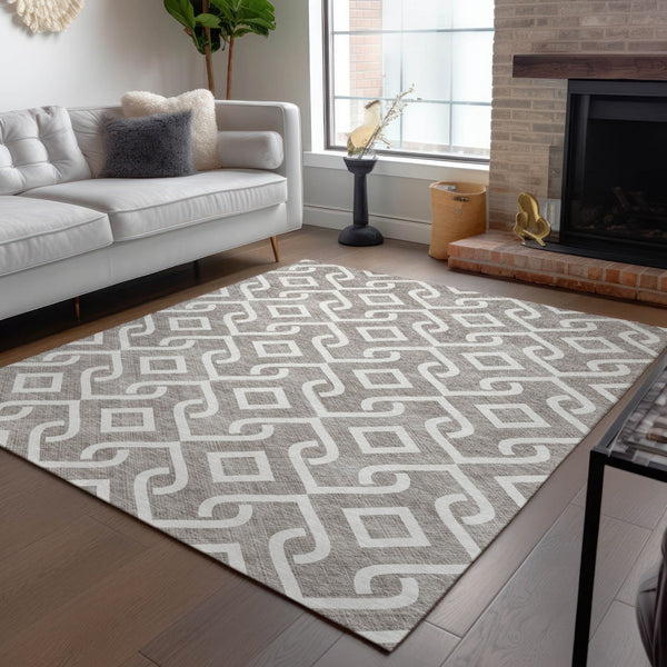 Homeroots 3' Aqua And Ivory Geometric Washable Area Rug - Perfect For Indoor Or Outdoor Spaces, Durable Design! 3' X 5' Polyester 578976