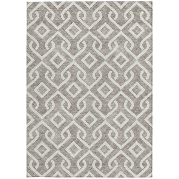 Homeroots 3' Aqua And Ivory Geometric Washable Area Rug - Perfect For Indoor Or Outdoor Spaces, Durable Design! 9' X 12' Polyester 578980