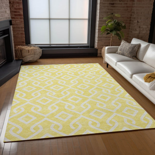 Homeroots 3' Aqua And Ivory Geometric Washable Area Rug - Perfect For Indoor Or Outdoor Spaces, Durable Design! 3' X 5' Polyester 578988