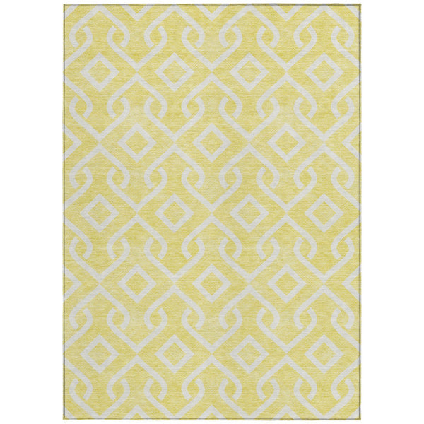 Homeroots 3' Aqua And Ivory Geometric Washable Area Rug - Perfect For Indoor Or Outdoor Spaces, Durable Design! 5' X 8' Polyester 578989