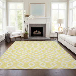 Homeroots 3' Aqua And Ivory Geometric Washable Area Rug - Perfect For Indoor Or Outdoor Spaces, Durable Design! 5' X 8' Polyester 578989