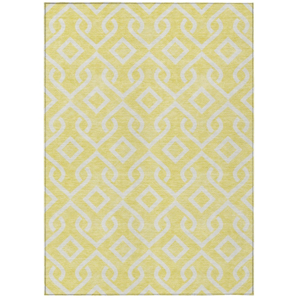 HomeRoots 9' Bold Yellow and Ivory Geometric Indoor Outdoor Area Rug – Durable, Washable, and Stylish Design 9' X 12' 578992
