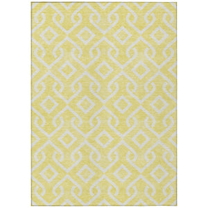 HomeRoots 9' Bold Yellow and Ivory Geometric Indoor Outdoor Area Rug – Durable, Washable, and Stylish Design 9' X 12' 578992
