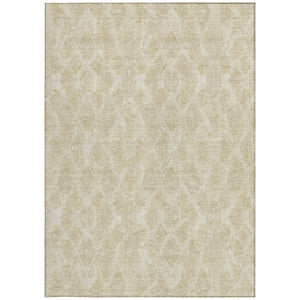 Homeroots 3' Stylish Beige Taupe Geometric Washable Area Rug For Indoor And Outdoor Spaces, Durable Design 8' X 10' Polyester 578997