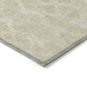 Homeroots 3' Stylish Beige Taupe Geometric Washable Area Rug For Indoor And Outdoor Spaces, Durable Design 10' X 14' Polyester 578999
